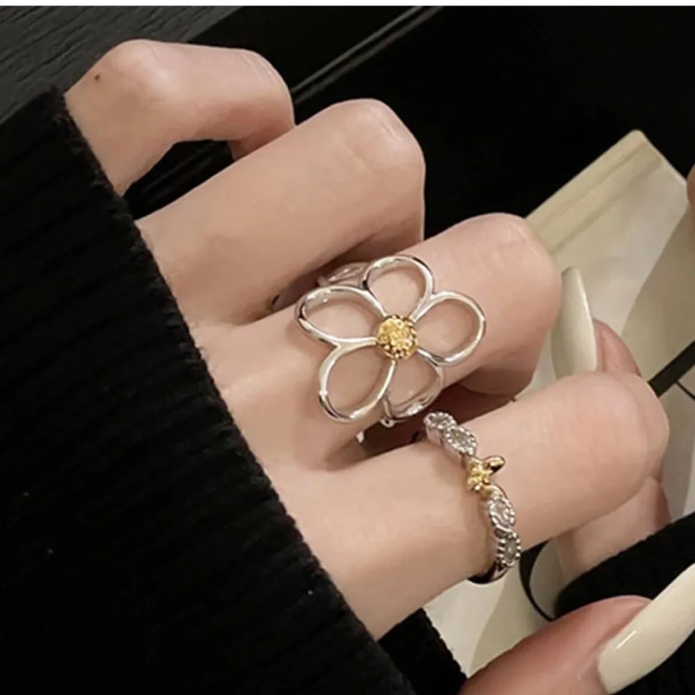 Vintage Daisy Stainless Steel Floral Ring